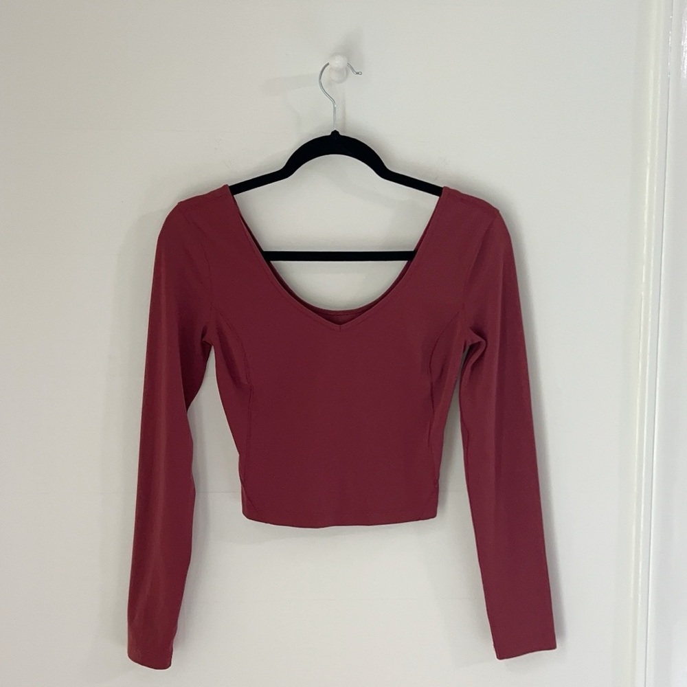lululemon athletica Red Long Sleeve Bodysuit
